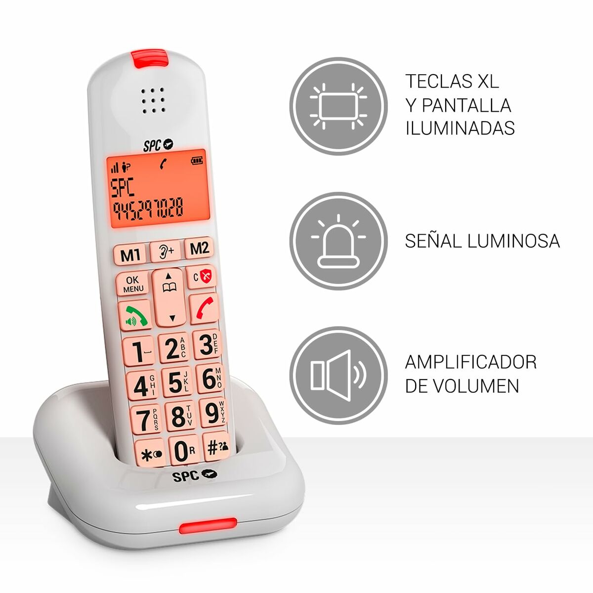 8436609912253_R20 Telefono Fisso SPC 7612B Bianco - immagine 1