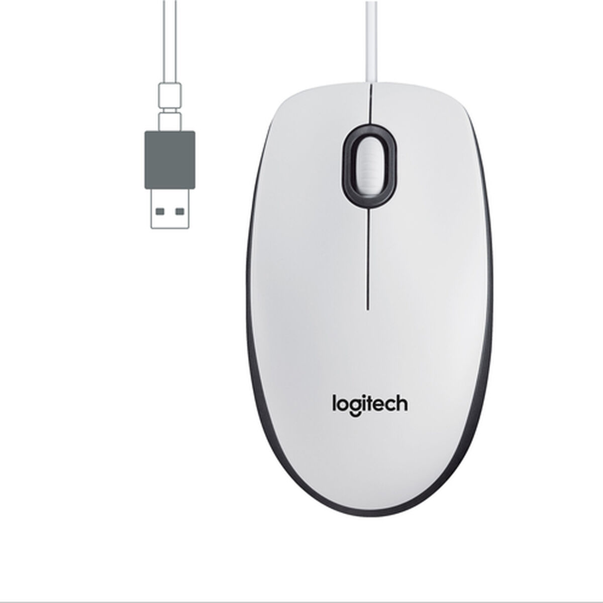 S55158654_5099206106062_P21 Mouse con Cavo e Sensore Ottico Logitech M100 Bianco 1000 dpi - immagine 1