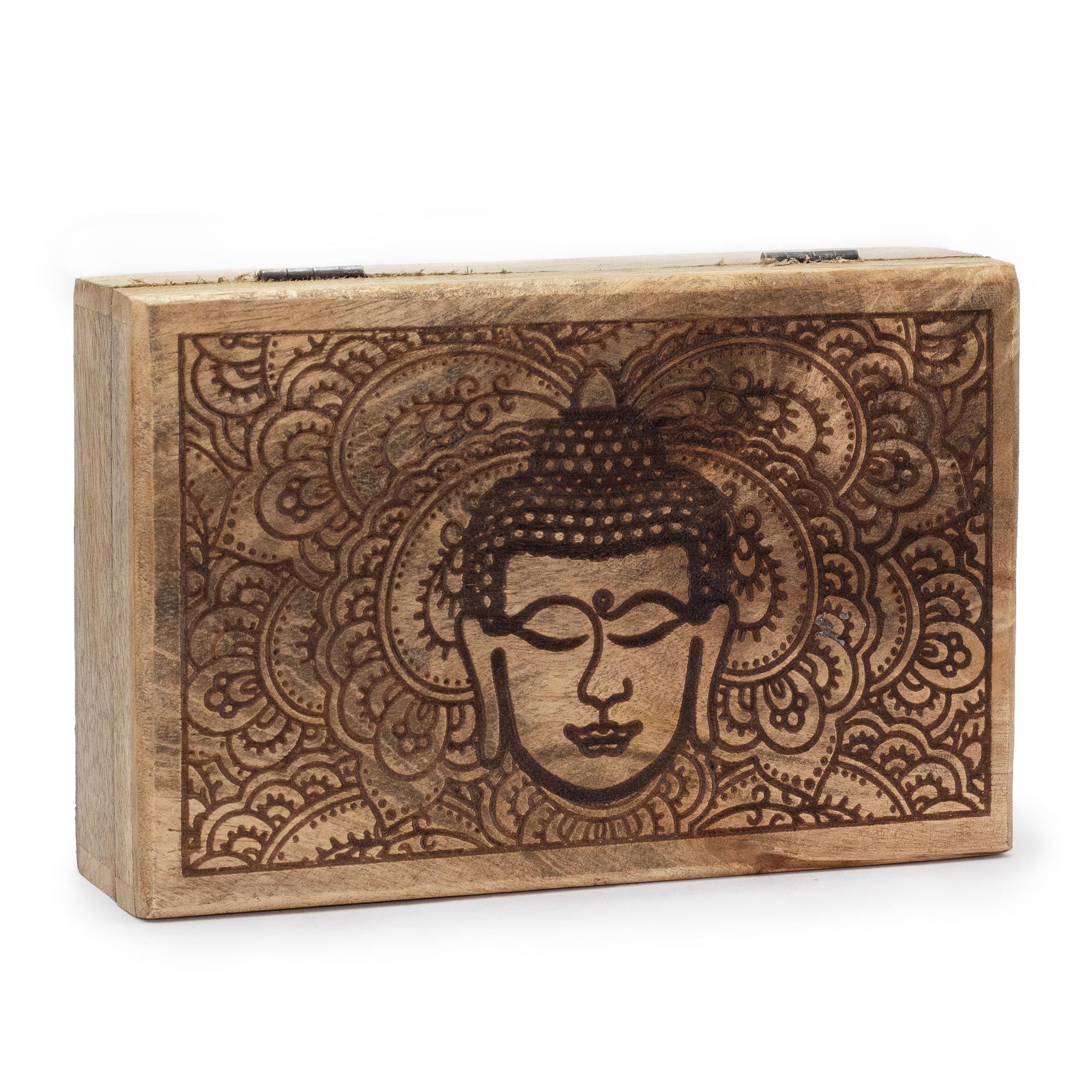 bG9jYWw6Ly9tZWRpYS85Ry82Qy82MFIzMEMxSDc0UjM2QzlHLzM1MmUyNTNkLmpwZWc.jpg Big Rectangle Box 21.5x14x6.3cm - Buddha Face Black Engraved - immagine 1