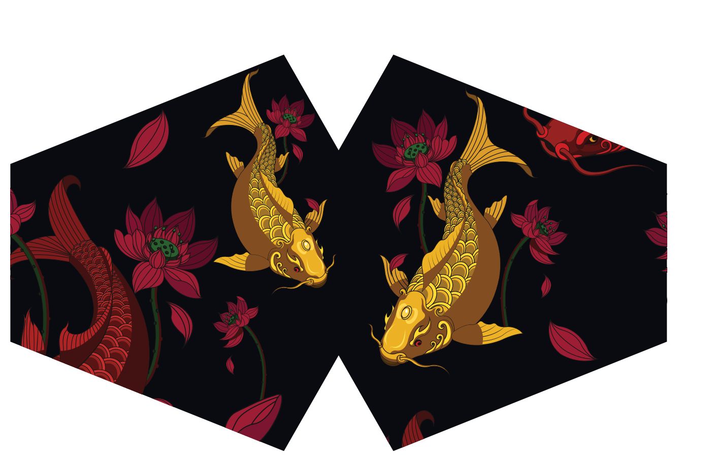 bG9jYWw6Ly9tZWRpYS85Ry84RS82MFIzMEMxRzZNV0s4RTlHLzUwNTlkYTExLnBuZw-8.jpg Reusable Fashion Face Covering - Golden Fish (Adult) - immagine 1