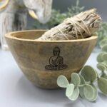Wooden Smudge and Ritual Offerings Bowl - Buddha - 12x7cm - immagine 3