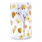 Natural Floral Glass - Tall Vase Candle Holder - Rose - (19x11cm) - immagine 2