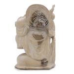 Hand Carved Buddha Statue - 30cm Bring Wood - Whitewash - immagine 2