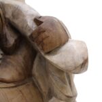 Hand Carved Buddha Statue - 30cm Bring Wood - Whitewash - immagine 3