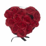 Soap Flower Gift Bouquet - 13 Red Roses - Heart - immagine 6