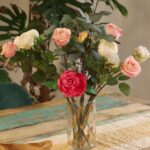 Natural Floral Glass - Tall Vase Candle Holder - Rose - (19x11cm) - immagine 8