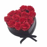 Soap Flower Gift Bouquet - 13 Red Roses - Heart - immagine 2