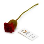 6x Felt Flowers - Red Roses - immagine 2