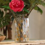 Natural Floral Glass - Tall Vase Candle Holder - Rose - (19x11cm) - immagine 10