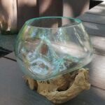 Molten Glass on Wood - Small Bowl