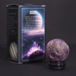 Ametyst Planet on a Sola Goldstone Stand - 40mm (30x15mm stand) - immagine 2