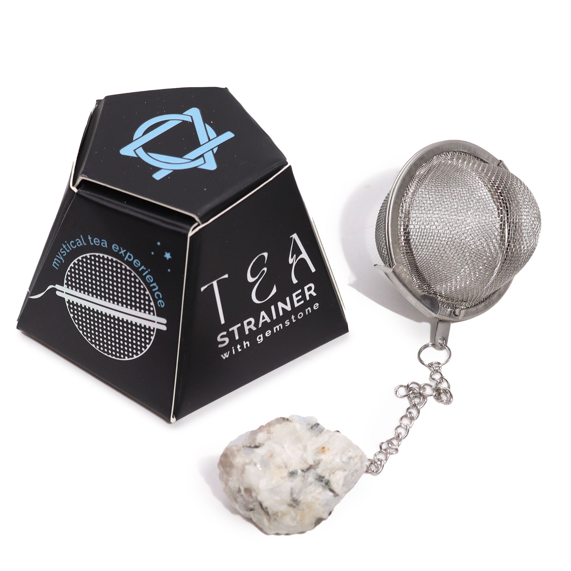 bG9jYWw6Ly9tZWRpYS85UC9HQy82MFIzMEMxRzZSVzNHQzlQLzY2MTkyNmYwLmpwZWc.jpg Raw Crystal Gemstone Tea Strainer - Rainbow Moonstone - immagine 1