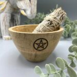 Wooden Smudge and Ritual Offerings Bowl - Pentagon - 12x7cm - immagine 2