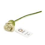 6x Felt Flowers - White Roses - immagine 2