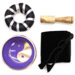 Yin & Yang Singing Bowl Set- White/Purple 10.7cm - immagine 6