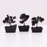 Mini Gemstone Trees On Orgonite Base - Black Agate (15 stones) - immagine 4