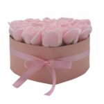 Soap Flower Gift Bouquet - 13 Pink Roses - Heart - immagine 4
