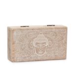 Med Square Box 17x10x4.2cm - Buddha Face Whitewash