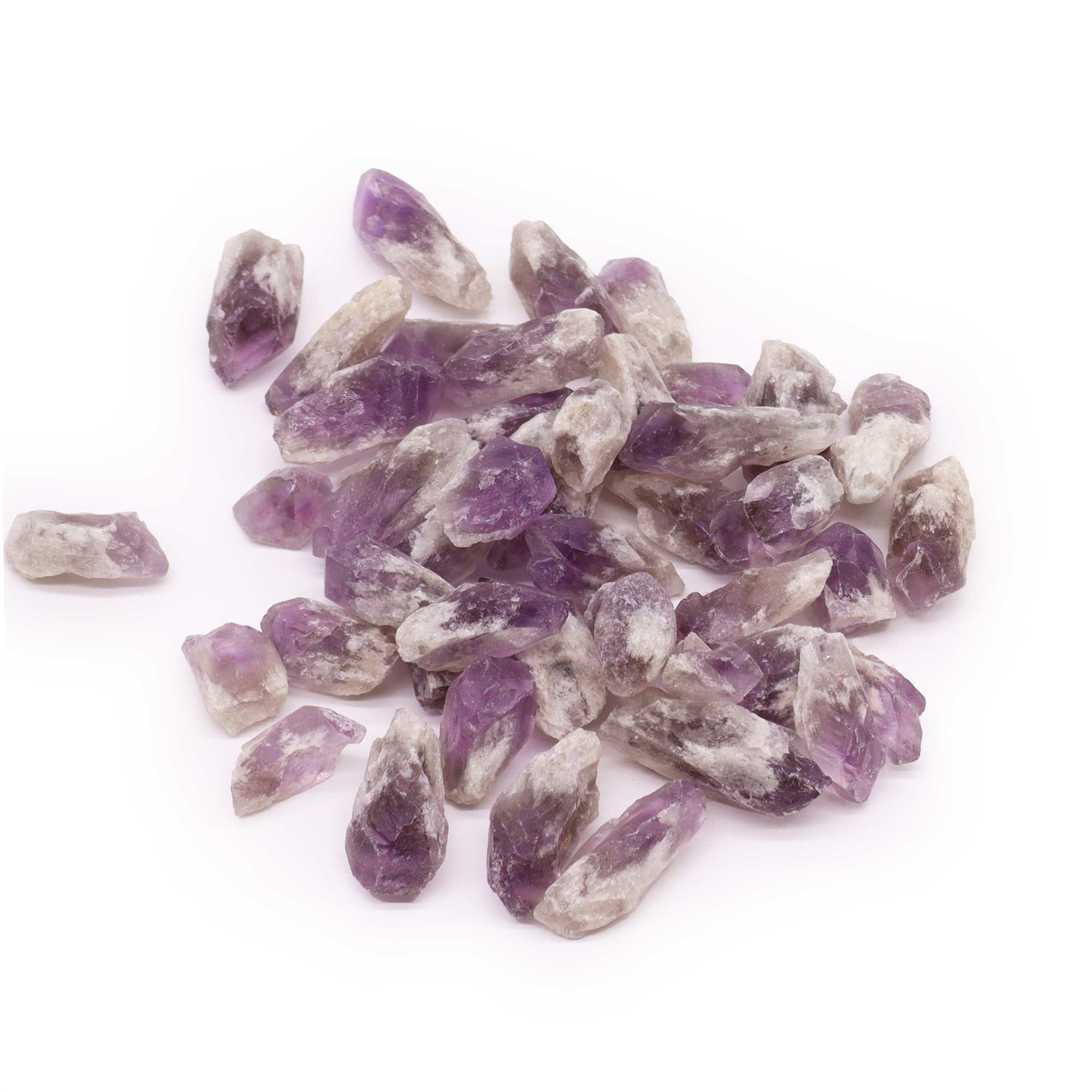 bG9jYWw6Ly9tZWRpYS8xSi80RS82MFIzMEMxRzZXUjM0RTFKL2RiMmJlZTZkLmpwZWc.jpg Raw Crystals (500gm) - Amethyst Rough Points - immagine 1