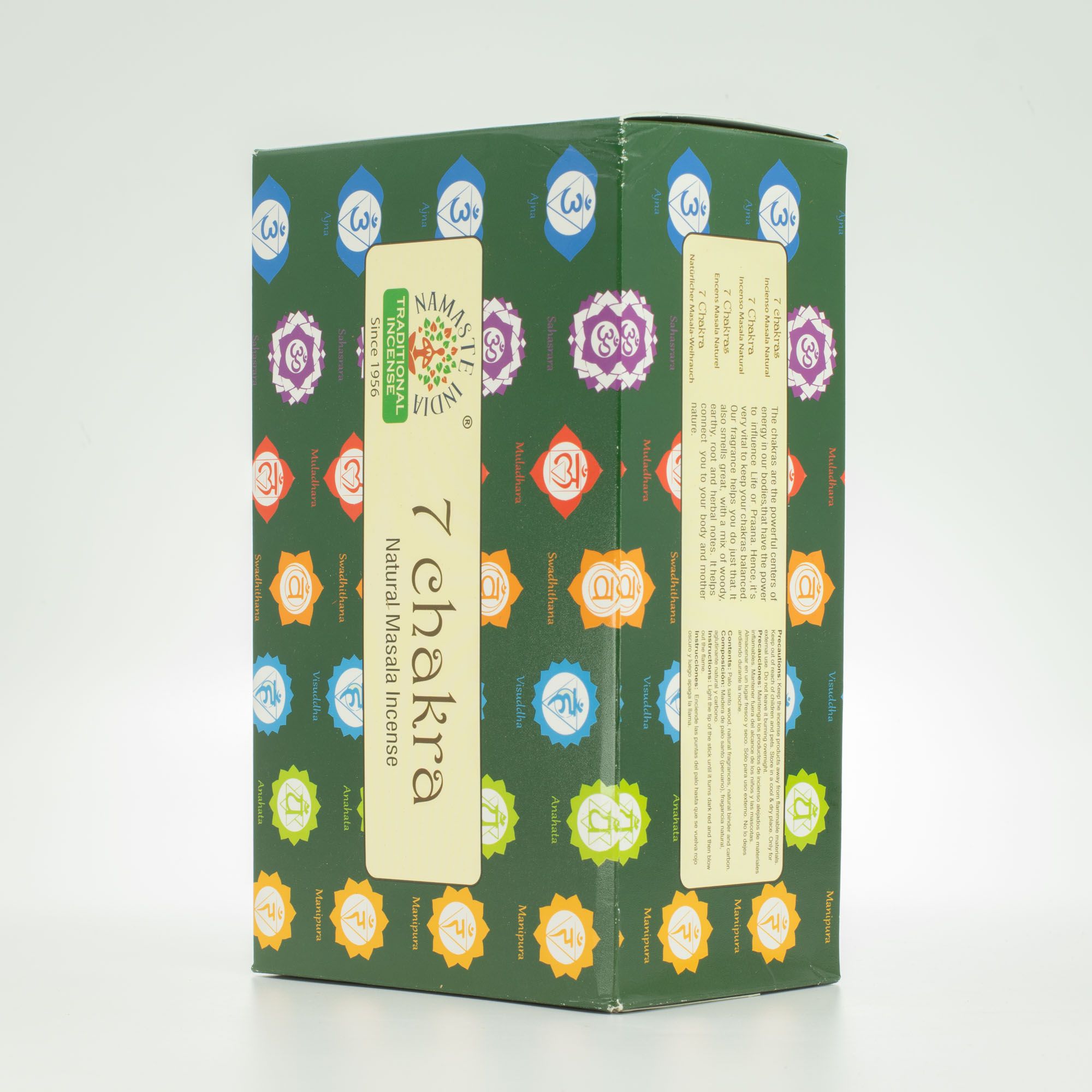 bG9jYWw6Ly9tZWRpYS8xTS9BRC82MFIzMEMxSjY4UktBRDFNLzBmNDE5ODQzLmpwZw-1.jpg Namaste Mandala Masala Incense - 7 Chakra - immagine 1