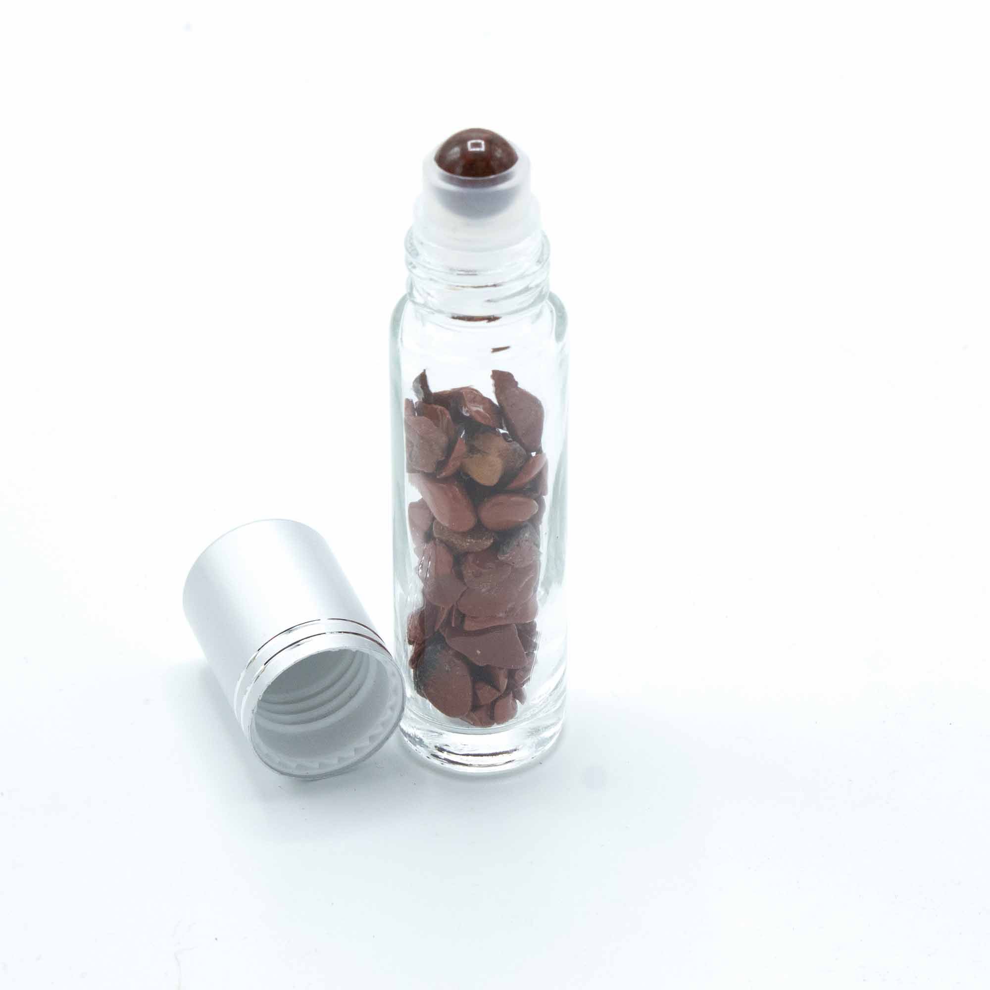 bG9jYWw6Ly9tZWRpYS8xTi9DRS82MFIzMEMxRzZSVktDRTFOL2Q4YzA4MWYxLmpwZWc.jpg Gemstone Essential Oil Roller Bottle - Red Jasper - Silver Cap + Gemstone Roller Tip for 5ml Bottle - Red Jasper - immagine 1