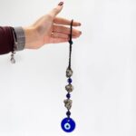 Hanging Stone Pendant - Pirite Stones & Beads- Evil Eye - immagine 3