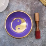 Lrg Yin & Yang Singing Bowl Set- White/Purple 14cm - immagine 2