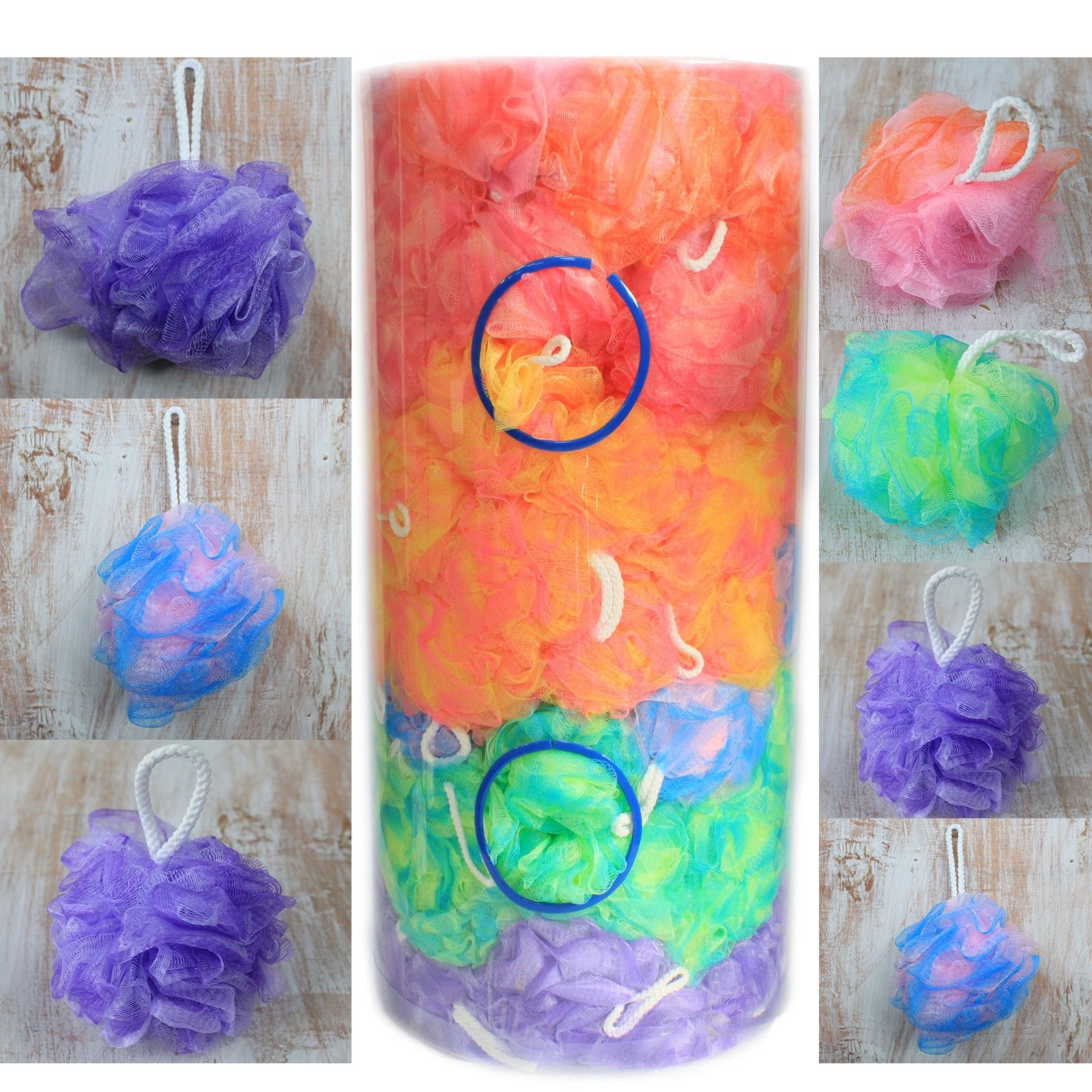 bG9jYWw6Ly9tZWRpYS8xUC9DRS82MFIzMEMxRzZHVEtDRTFQL2M5MjVjNGIxLmpwZWc.jpg Pretty Variegated Scrunchies 4 asst (display tube) - 40gm - immagine 1