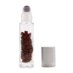 Gemstone Essential Oil Roller Bottle - Red Jasper - Silver Cap + Gemstone Roller Tip for 5ml Bottle - Red Jasper - immagine 2