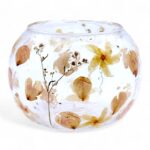 Natural Floral Glass - Large Bowl Candle Holder - Rosa - (12x13cm) - immagine 2
