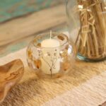 Natural Floral Glass - Large Bowl Candle Holder - Rosa - (12x13cm) - immagine 3