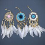 Pastel Blue Macramé Dream Catcher 9cm (asst colours) - immagine 3