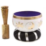 Yin & Yang Singing Bowl Set- White/Purple 10.7cm - immagine 9