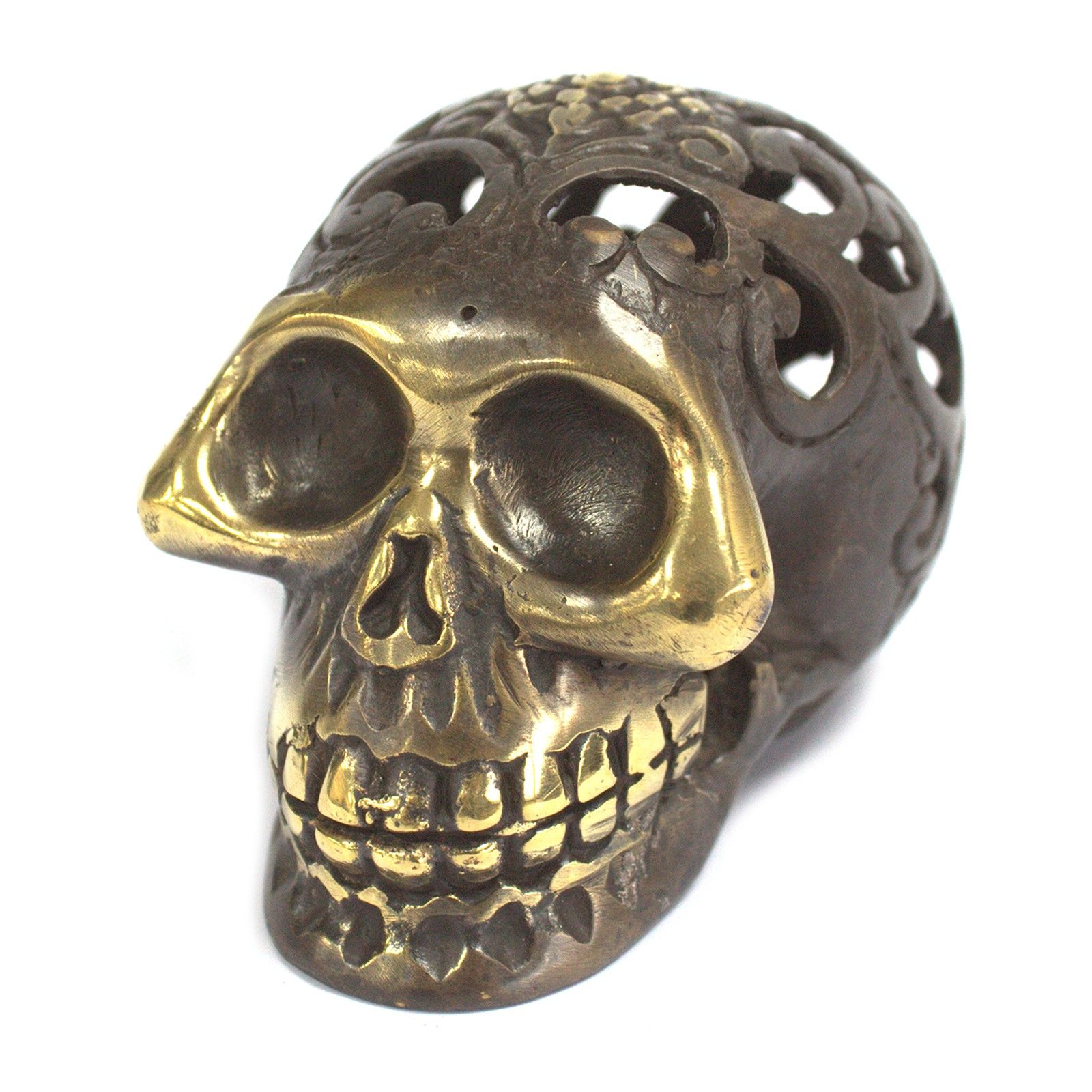 bG9jYWw6Ly9tZWRpYS9ISi80RC82MFIzMEMxRzZNUjM0REhKLzRmY2NiYjhkLmpwZWc.jpg Vintage Brass Skull - Med - immagine 1