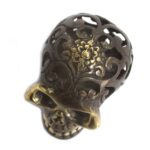 Vintage Brass Skull - Med - immagine 3
