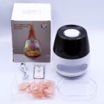 Salt Stone Flame Effect Aroma Diffuser - White USB - Colour Change and Timer