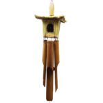 Square Seagrass Bird Box with Chimes 49x15cm - immagine 2