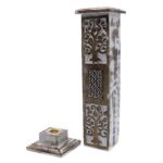 White Washed Incense Holder - Smoke Tower - immagine 3