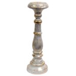 Large Candle Stand - White Gold - immagine 6