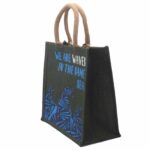 Printed Jute Bag - We are Waves - Blue - immagine 10