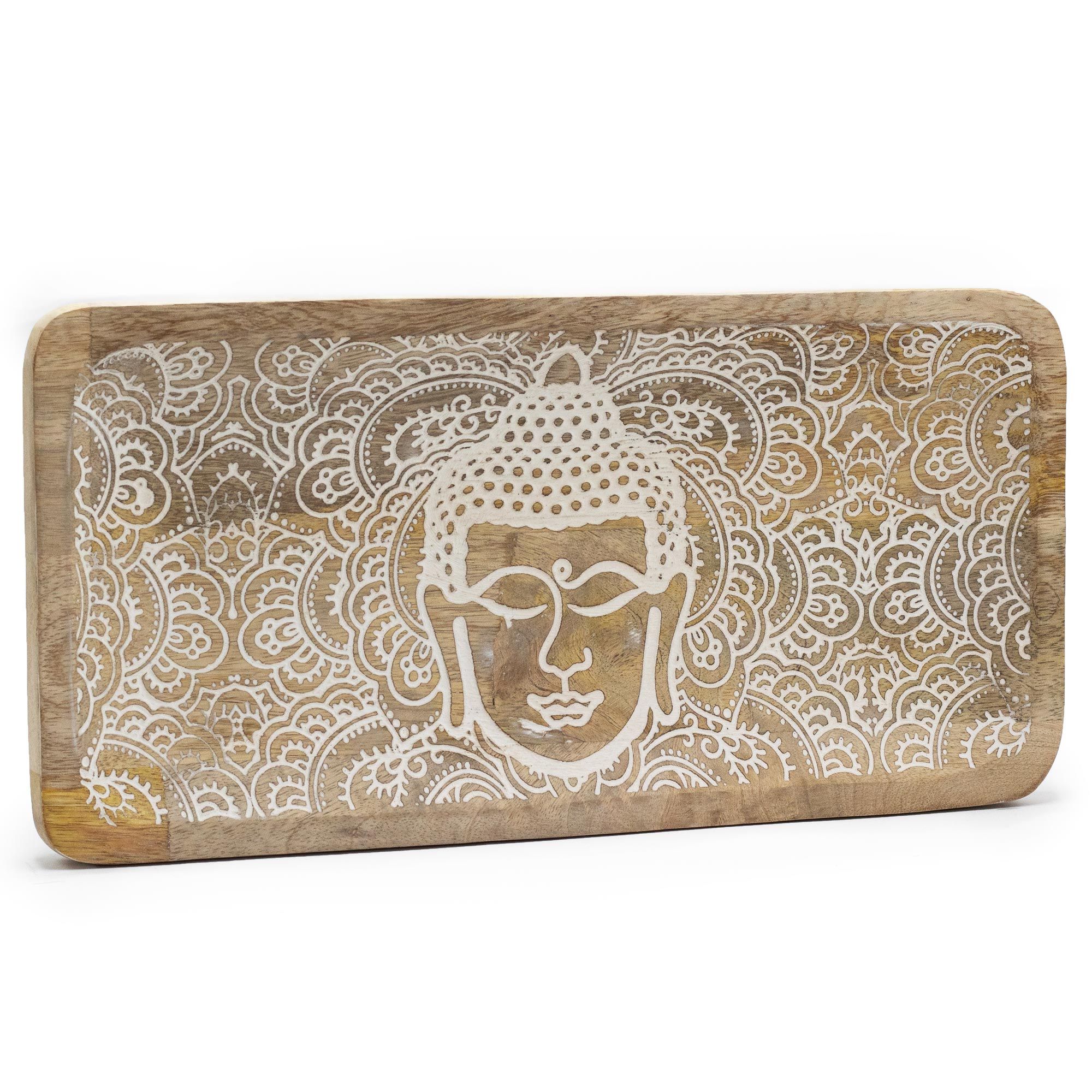 bG9jYWw6Ly9tZWRpYS9TSi82Qy82MFIzMEMxSDc0UjM2Q1NKLzAzN2Q2M2Q4LmpwZWc.jpg Long Tray 30x15x2.5cm - Buddha Face Whitewash - immagine 1