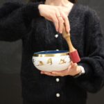 Lrg Tree of Life Singing Bowl Set- Green 14cm - immagine 5